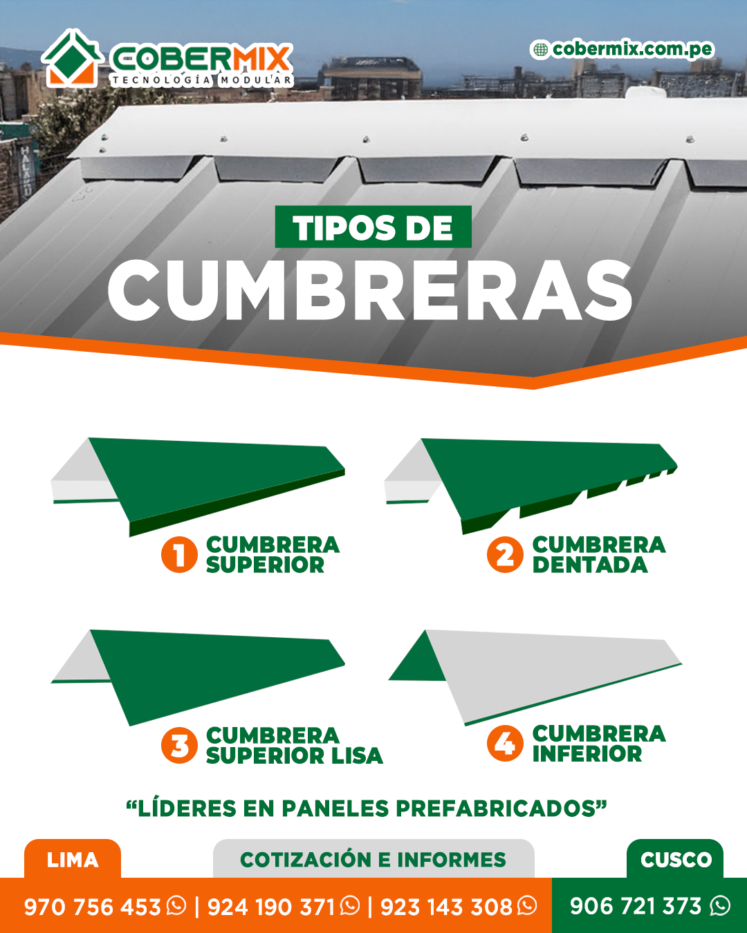 Cumbreras de aluzinc para Modulos